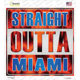 Straight Outta Miami Blue Novelty Square Sticker Decal