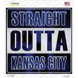 Straight Outta Kansas City Blue Novelty Square Sticker Decal