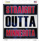 Straight Outta Minnesota Red Novelty Square Sticker Decal