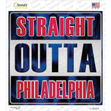 Straight Outta Philadelphia Red Blue Novelty Square Sticker Decal