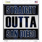 Straight Outta San Diego City Novelty Square Sticker Decal
