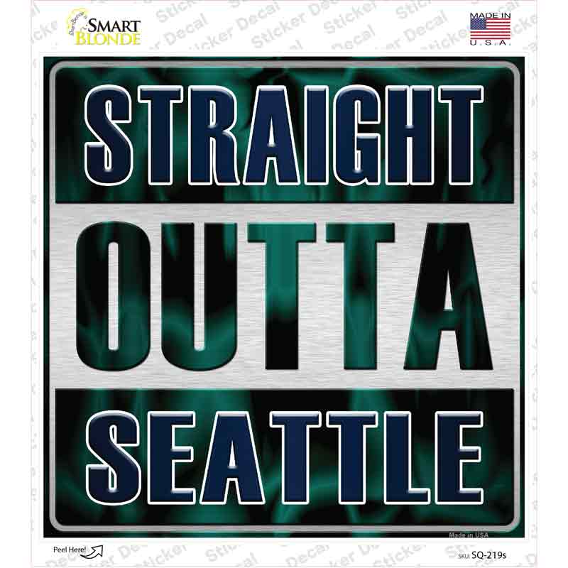 Straight Outta Seattle City Novelty Square Sticker Decal