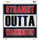 Straight Outta Washington Red Novelty Square Sticker Decal