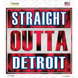 Straight Outta Detroit Red Novelty Square Sticker Decal