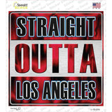 Straight Outta Los Angeles Red Novelty Square Sticker Decal