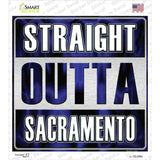 Straight Outta Sacramento Novelty Square Sticker Decal