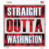 Straight Outta Washington White Novelty Square Sticker Decal