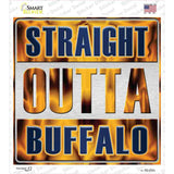 Straight Outta Buffalo Blue Novelty Square Sticker Decal