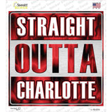 Straight Outta Charlotte City Novelty Square Sticker Decal