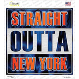 Straight Outta New York Outlined Novelty Square Sticker Decal