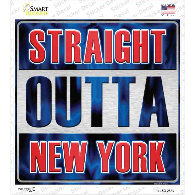 Straight Outta New York City Novelty Square Sticker Decal