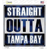 Straight Outta Tampa Bay White Novelty Square Sticker Decal