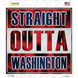 Straight Outta Washington Blue Novelty Square Sticker Decal