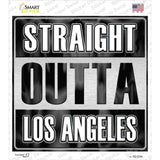 Straight Outta Los Angeles Black Novelty Square Sticker Decal