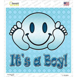 Its A Boy Novelty Square Sticker Decal