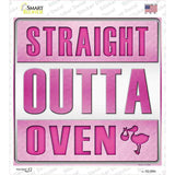 Straight Outta Oven Girl Novelty Square Sticker Decal