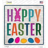 Happy Easter with Eggs Novelty Square Sticker Decal