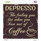 Depresso Novelty Square Sticker Decal