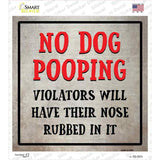 No Dog Pooping Novelty Square Sticker Decal