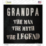 Grandpa The Legend Novelty Square Sticker Decal