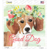 Beagle Good Dog Novelty Square Sticker Decal