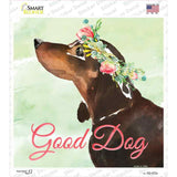 Black Dachshund Good Dog Novelty Square Sticker Decal