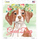 Brittany Good Dog Novelty Square Sticker Decal