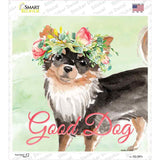 Black Chihuahua Good Dog Novelty Square Sticker Decal