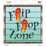 Flip Flop Zone Novelty Square Sticker Decal