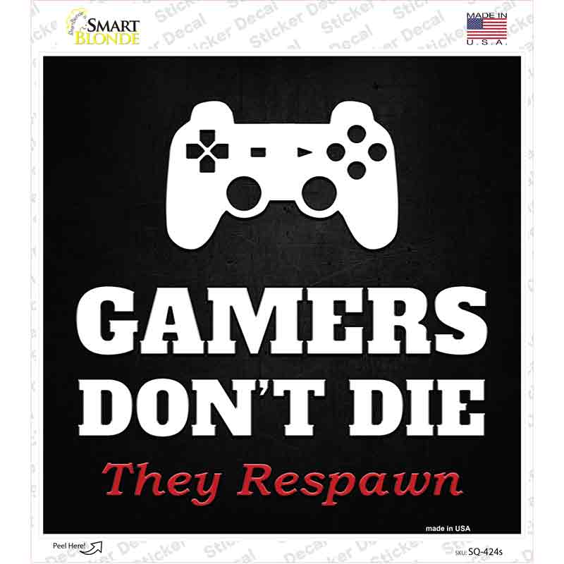 PlayStation Gamers Dont Die Novelty Square Sticker Decal