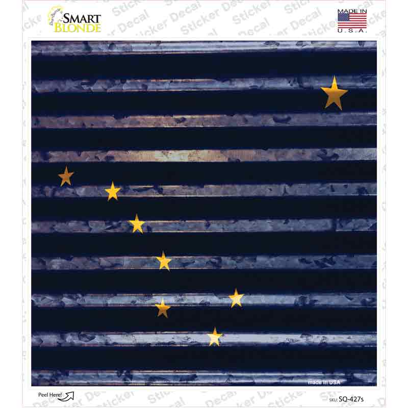 Alaska Flag Corrugated Effect Novelty Square Sticker Decal