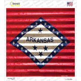 Arkansas Flag Corrugated Effect Novelty Square Sticker Decal