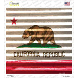 California Flag Corrugated Effect Novelty Square Sticker Decal