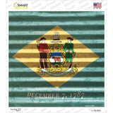 Delaware Flag Corrugated Effect Novelty Square Sticker Decal