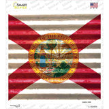 Florida Flag Corrugated Effect Novelty Square Sticker Decal
