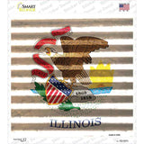 Illinois Flag Corrugated Effect Novelty Square Sticker Decal