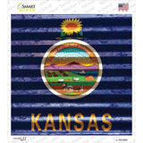 Kansas Flag Corrugated Effect Novelty Square Sticker Decal