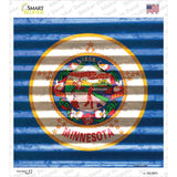 Minnesota Flag Corrugated Effect Novelty Square Sticker Decal
