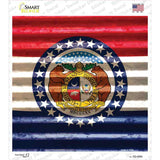 Missouri Flag Corrugated Effect Novelty Square Sticker Decal