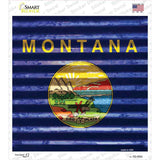 Montana Flag Corrugated Effect Novelty Square Sticker Decal