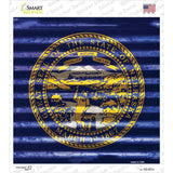 Nebraska Flag Corrugated Effect Novelty Square Sticker Decal