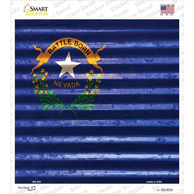 Nevada Flag Corrugated Effect Novelty Square Sticker Decal