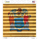 New Jersey Flag Corrugated Effect Novelty Square Sticker Decal