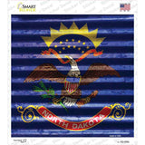 North Dakota Flag Corrugated Effect Novelty Square Sticker Decal