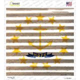 Rhode Island Flag Corrugated Effect Novelty Square Sticker Decal