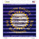 South Dakota Flag Corrugated Effect Novelty Square Sticker Decal
