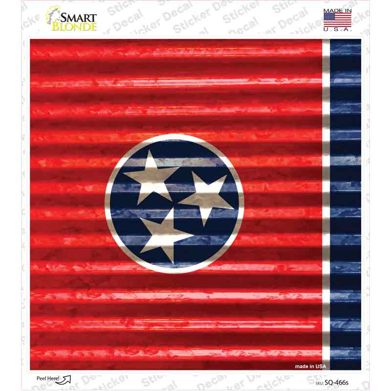 Tennessee Flag Corrugated Effect Novelty Square Sticker Decal