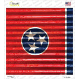 Tennessee Flag Corrugated Effect Novelty Square Sticker Decal