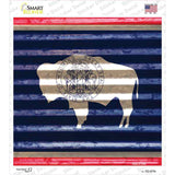 Wyoming Flag Corrugated Effect Novelty Square Sticker Decal