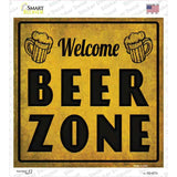 Welcome Beer Zone Novelty Square Sticker Decal